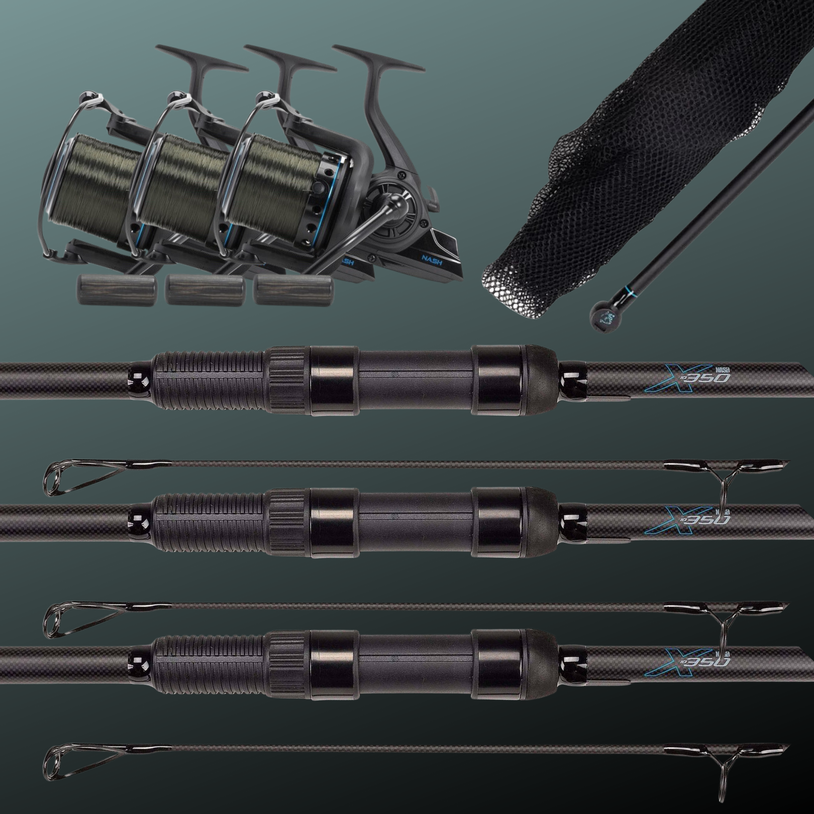 Nash X series bundle 3 rod, reels & net bundle – Carp Tackle Giveaways