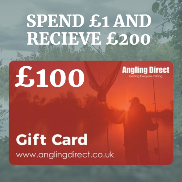 FREE £100 Angling Direct Gift Voucher Spend £1 & Get £200! Carp